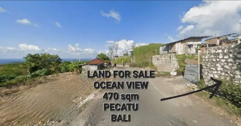land for sale 470m2 sea view pecatu