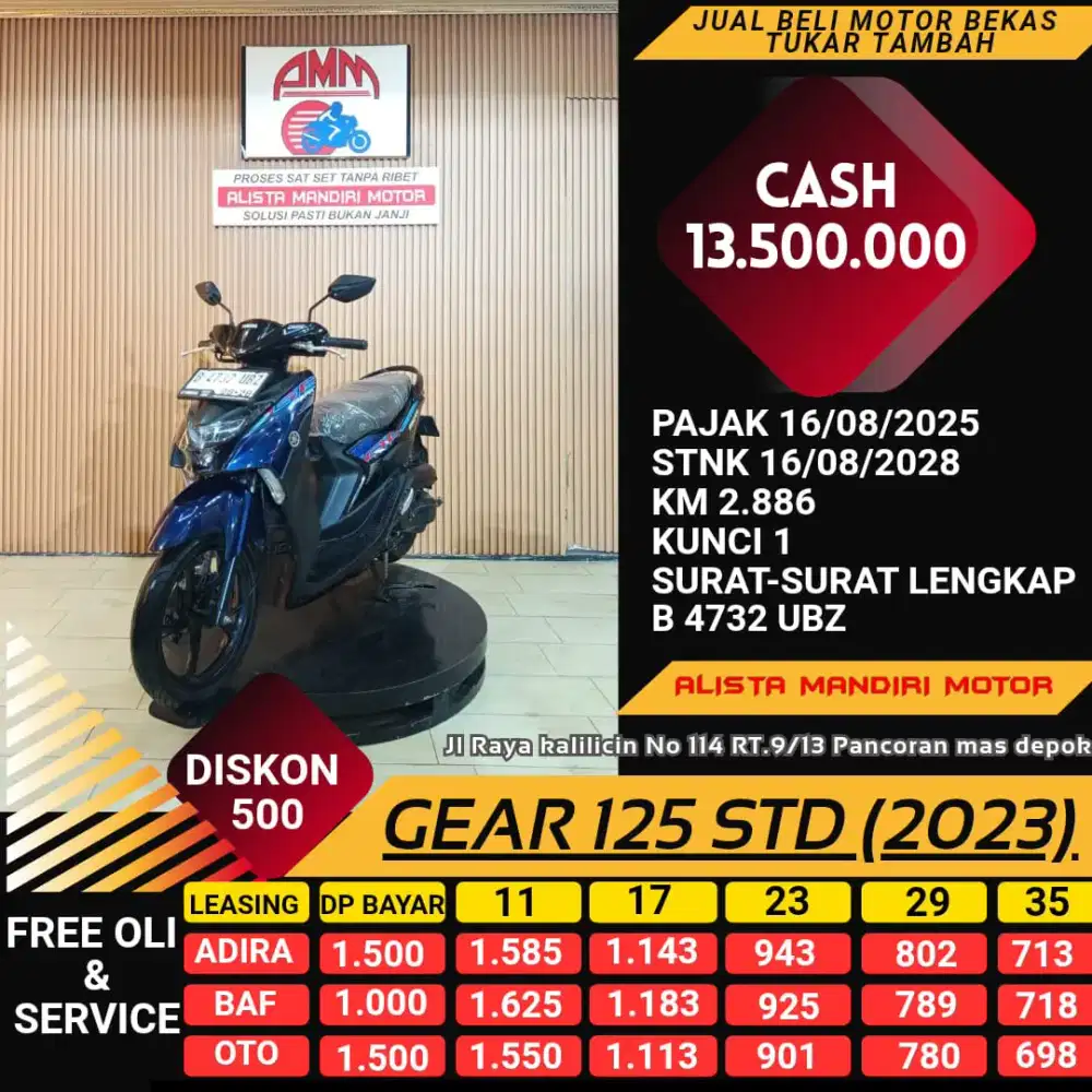 Yamaha GEAR 125 STD 2023 KREDIT 0% VIA CC