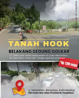 Dijual TANAH BELAKANG GEDUNG GOLKAR KOTA MADIUN
