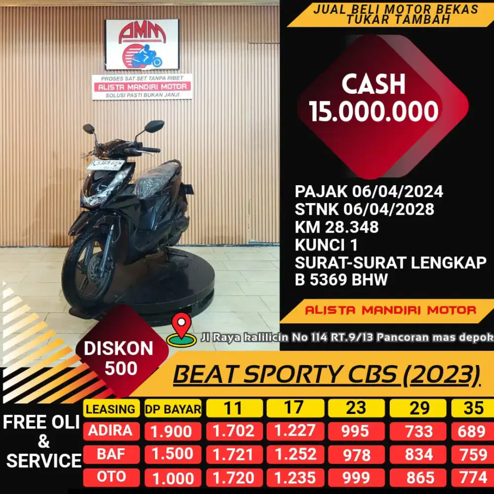 Honda BEAT SPORTY CBS 2023 KREDIT 0% VIA CC