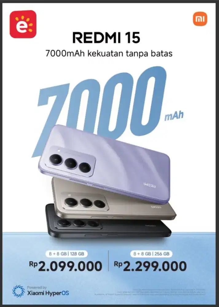 NEW PRODAK REDMI 15 8/256GB BATERAI 7000MAH