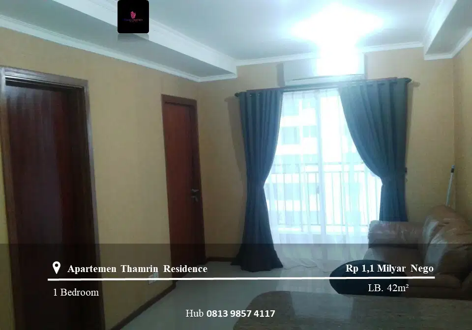 Dijual Apartement Thamrin Residence Type L High Floor 1BR Furnished