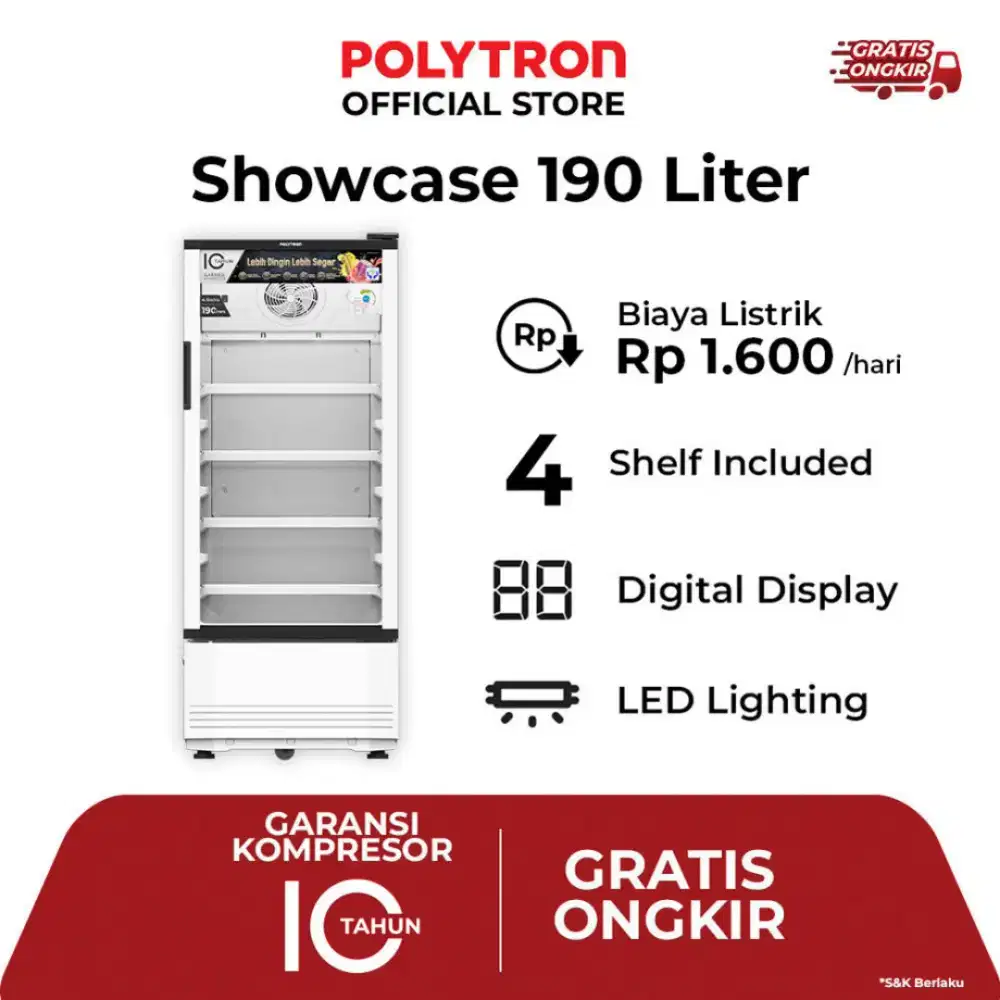 Showcase polytron SCN 190liter 4rack