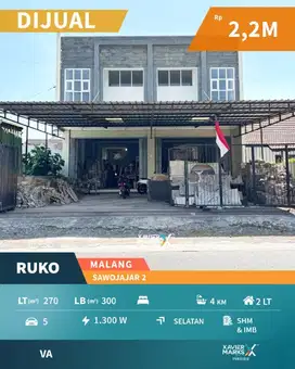 g069 Ruko Gandeng 2 Lantai SALE MURAH  di Sawojajar, Malang