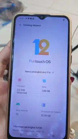 Vivo y16 ram 3/32gb