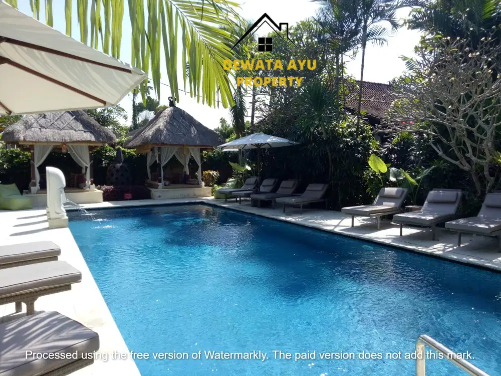 VILLA JUAL PINGGIR PANTAI 5 KAMAR LAHAN 950M2 FURNISHED DI SANUR