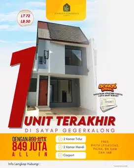 Rumah 2 Lantai murah di ciwaruga cigugur girang sudah Shm Split