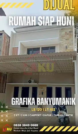 Rumah Baru Siap Huni 2 Lantai Hanya 50 Meter dari Jalan Raya Grafika
