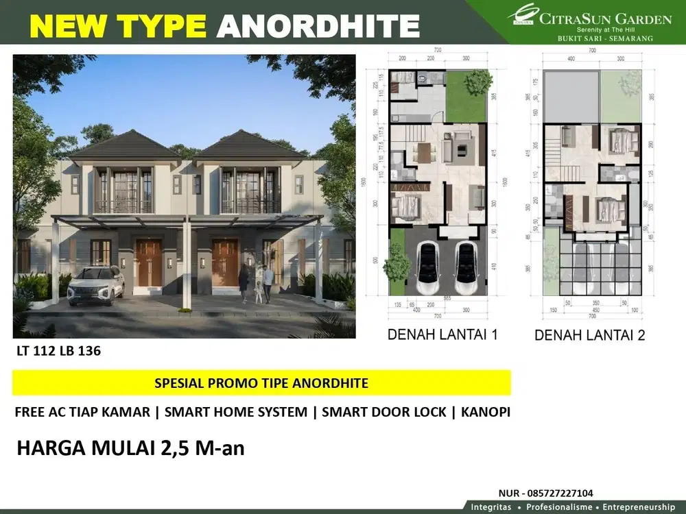 RUMAH 2 LANTAI DI CITRASUN GARDEN BUKITSARI BANYUMANIK SEMARANG
