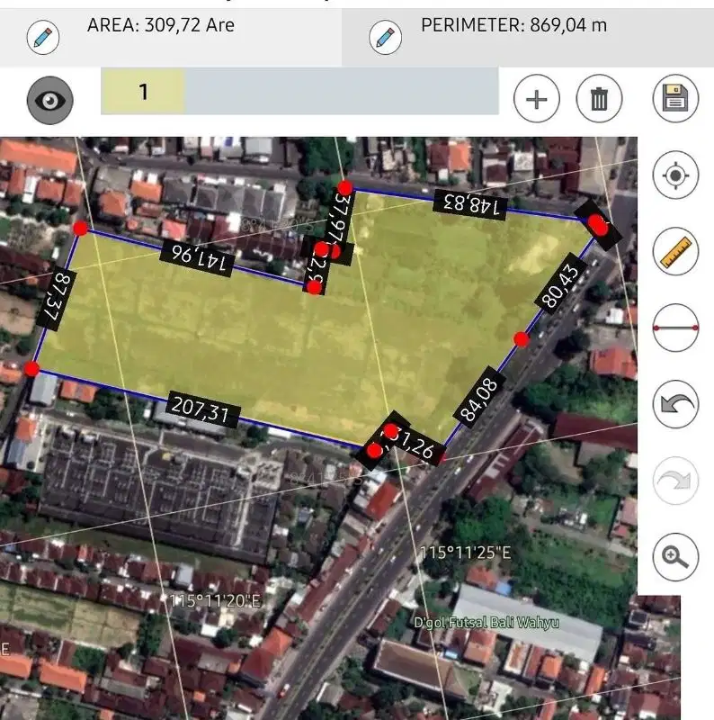 JUAL TANAH 3,09 HEKTAR (30.900M²) jalan raya IMAM BONJOL DENPASAR arah KUTA BALI