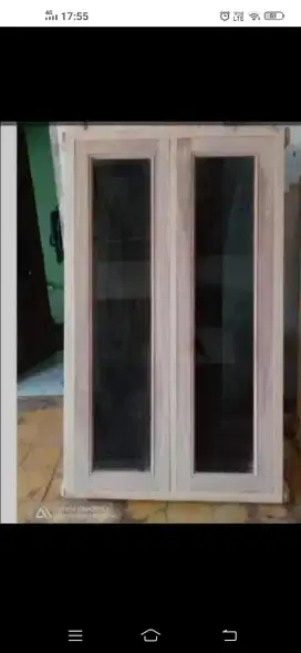 Kusen jendela nya ready dari kayu bekas Meranti oven berkualitas