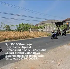 Tanah Termurah & terbaik pinggir jalan raya balong panggang