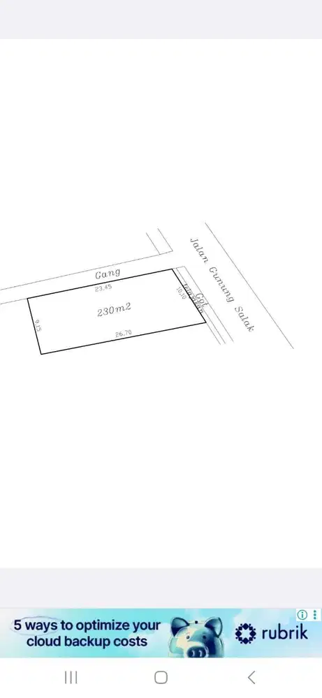 Dijual tanah di jalan utama gn salak Luas 2,3 are