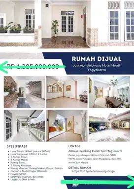 Rumah 2 lantai semi furnish belakang hotel hyatt palagan