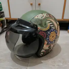 Helm Bogo Hijau Etnik Motif Bohemian Style