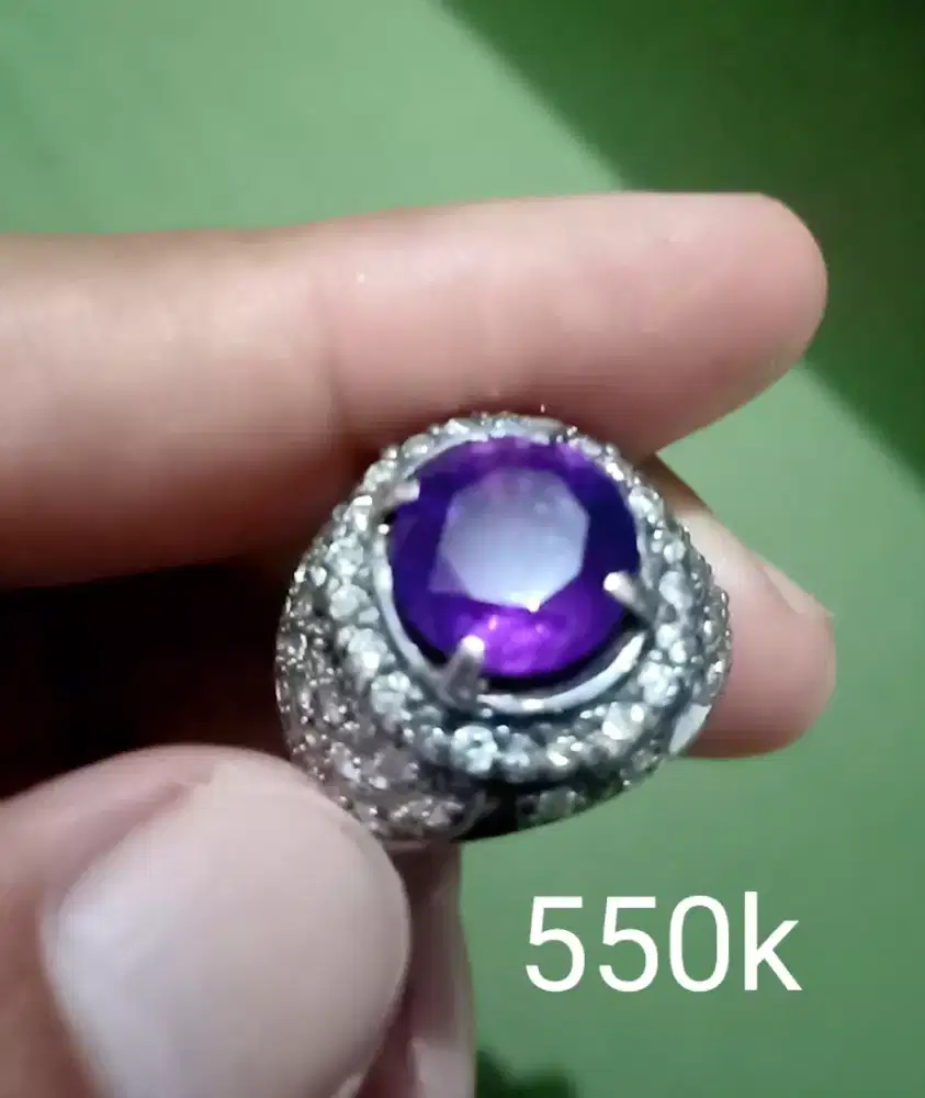Batu kecubung ungu /amethys ring perak