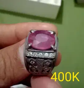Batu Ruby cutting ring perak