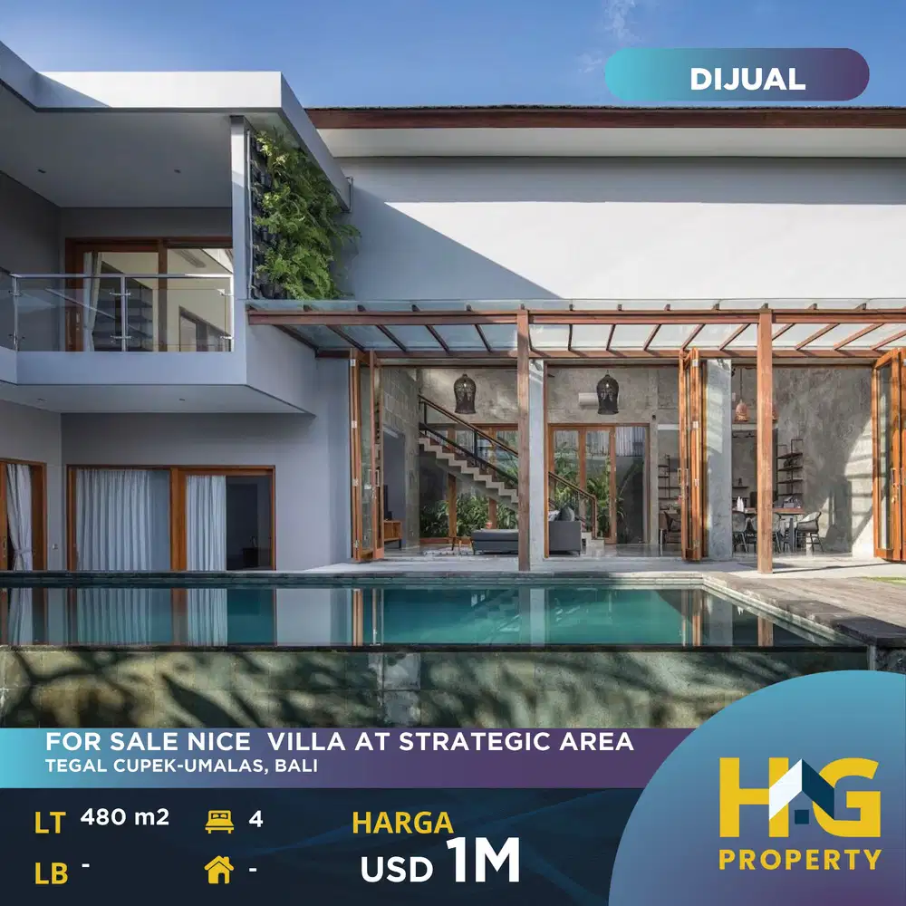 FOR SALE OR RENT NICE  VILLA AT STRATEGIC AREA. TEGAL CUPEK-UMALAS