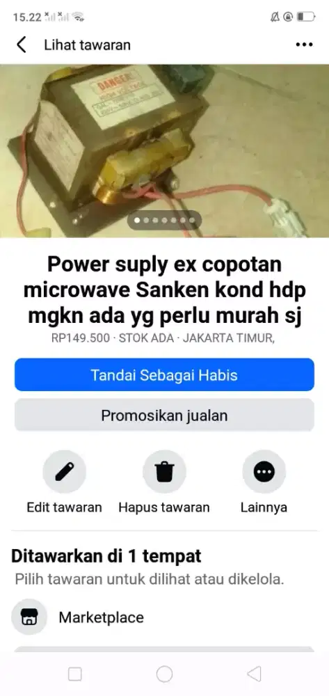 Power suply microwave Sanken ex copotan mgkn perlu hrg murah sj