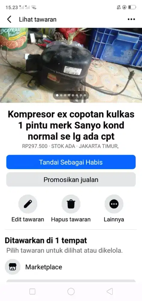 Kompresor kulkas 1 pintu Sanyo kond normal spt baru hrg murah sj cpt