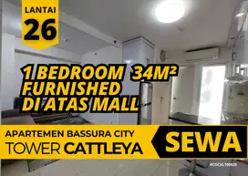 Sewa 2 Bed Modif 1 Bed Luas 34m Di Atas Mall Apartemen Bassura City
