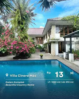 FOR SALE  VILLA CINERE MAS BEAUTIFUL COUNTRY HOME DALAM KOMPLEK