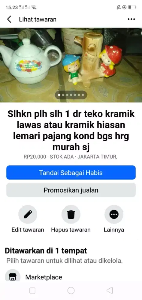 Slhkn lh slh 1 dr teko air bhn kramik lawas atau sblh nya murah sj cpt
