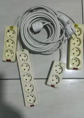 Stop kontak + kabel, lobang 2,3,4,5 panjang 1- 10m rakitan