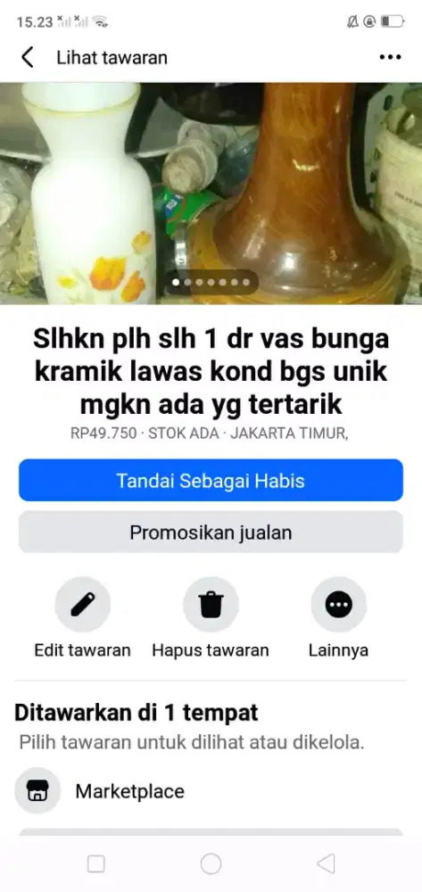 Slhkn lh slh 1 dr pot bunga bhn kramik lawas kond bgs MLS murah sj cpt