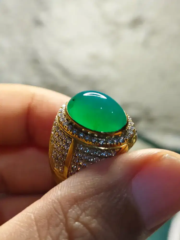 Natural Bacan Doko Hijau Material Coklat Sudah Kristal Giwang