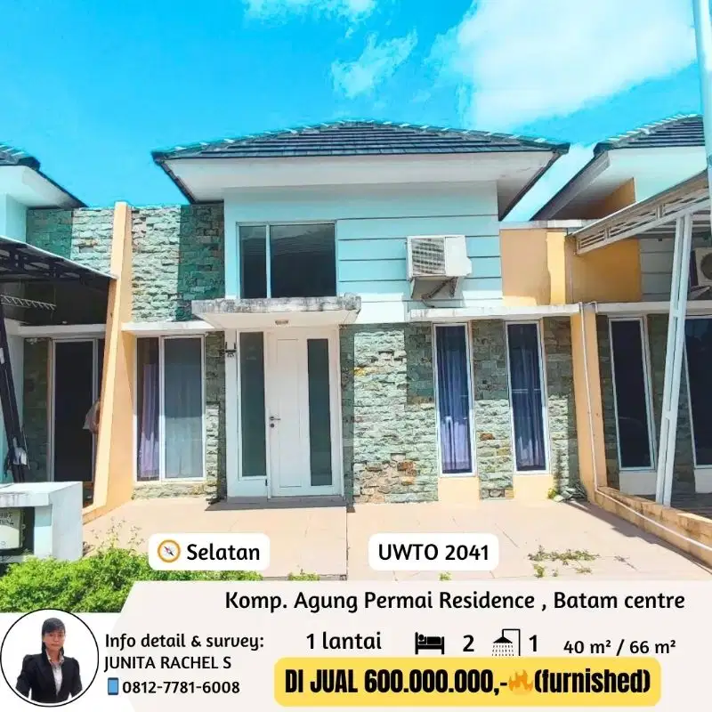 dijual rumah furnished siap huni batam centre