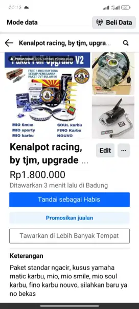 Paket ngacir, racing tipis tipis
