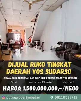 DIJUAL RUKO TINGKAT DAERAH JALAN YOS SUDARSO