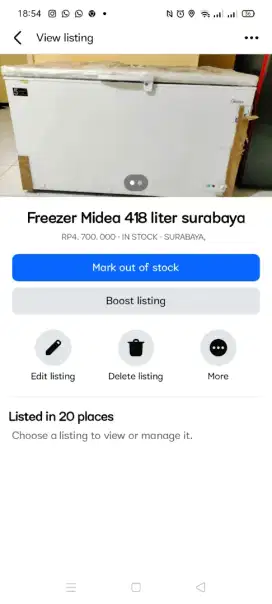 FREEZER MIDEA 418 LITER