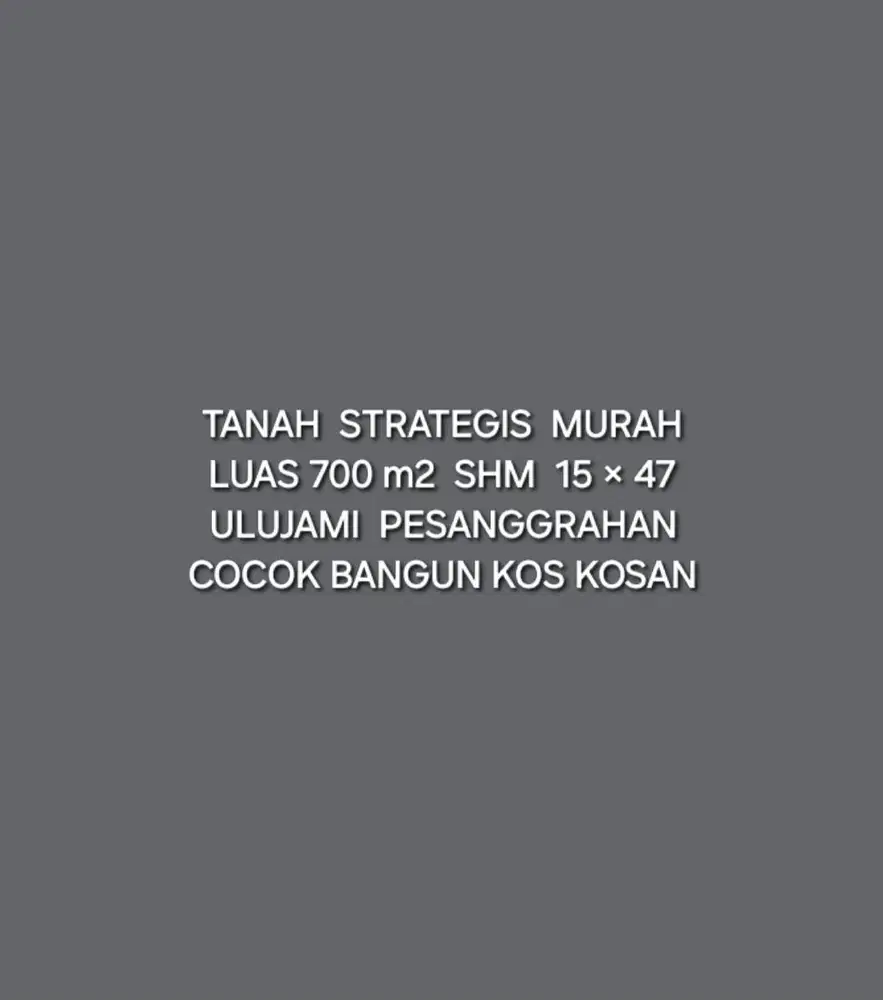 TANAH MURAH COCOK BANGUN KOSAN DI PESANGGRAHAN JAKARTA SELATAN