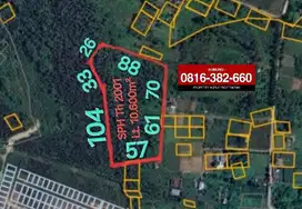 Dijual Tanah 1,06 Ha (10.600m2) di Sukosari Palembang