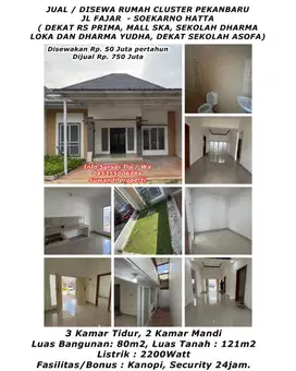 Jual/ disewa rumah cluster Jalan Fajar- Soekarno Hatta