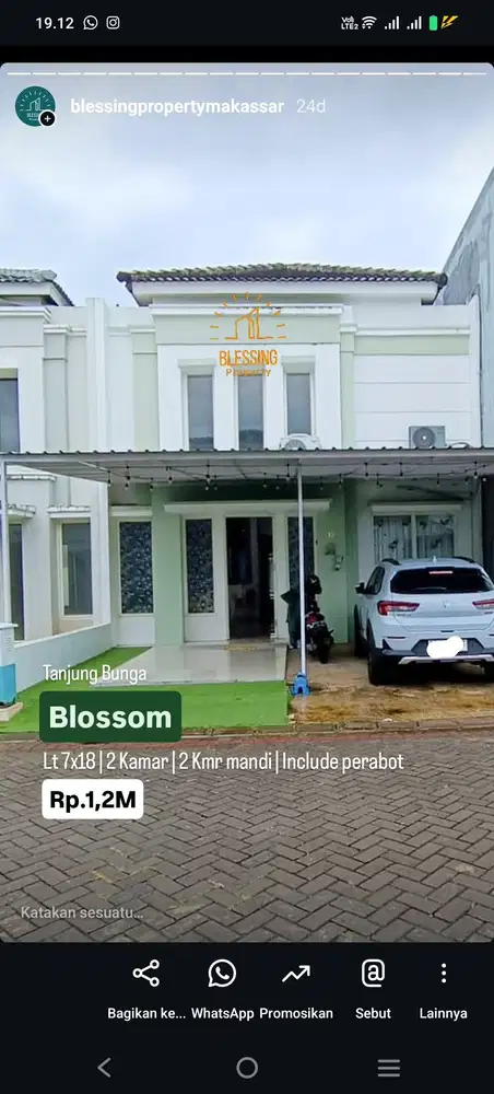 Rumah baru renovasi di tanjung Bunga cluster blossom