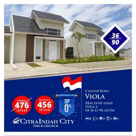 Rumah DP 0% VIOLA 2, 36/90 Citra Indah City Timur Cibubur