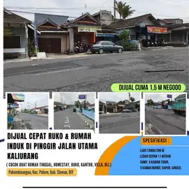 Rumah dan ruko usaha pinggir jalan raya kaliurang pakem