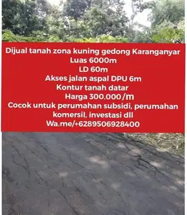 Dijual zona kuning gedong Utara GOR DPRD Karanganyar
