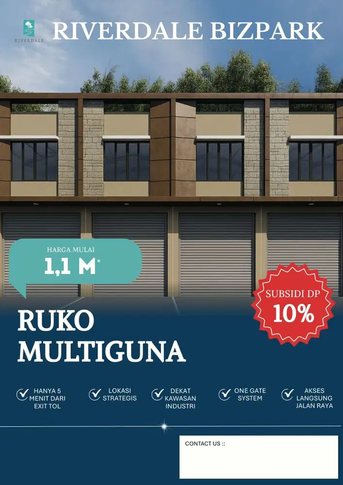 Riverdale BiZHUB, ruko multiguna lokasi strategis cara bayar flexible