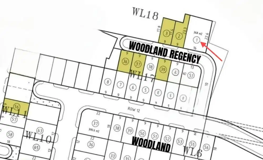DIJUAL Kavling siap Bangun Citraland Woodland bentuk Kotak hadap selat