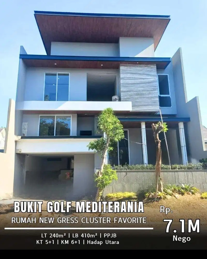 DIJUAL Rumah New Gress Bukit golf Mediterania Citraland Minimalis Hot
