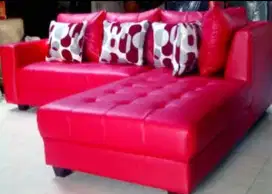 Sofa L Shape Red