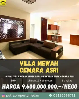 DIJUAL VILLA LUAS DAN MEWAH KOMPLEK CEMARA ASRI