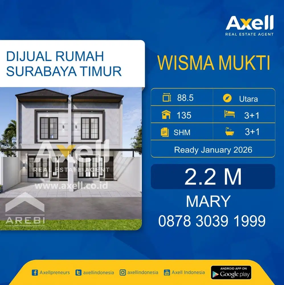 Rumah Ready January 2026 Wisma Mukti Dijual