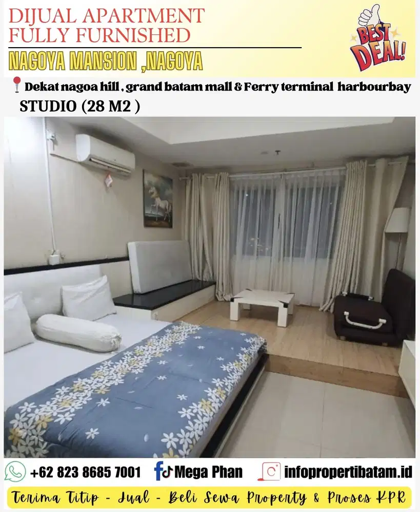 Dijual murah studio full furnished di nagoya mansion