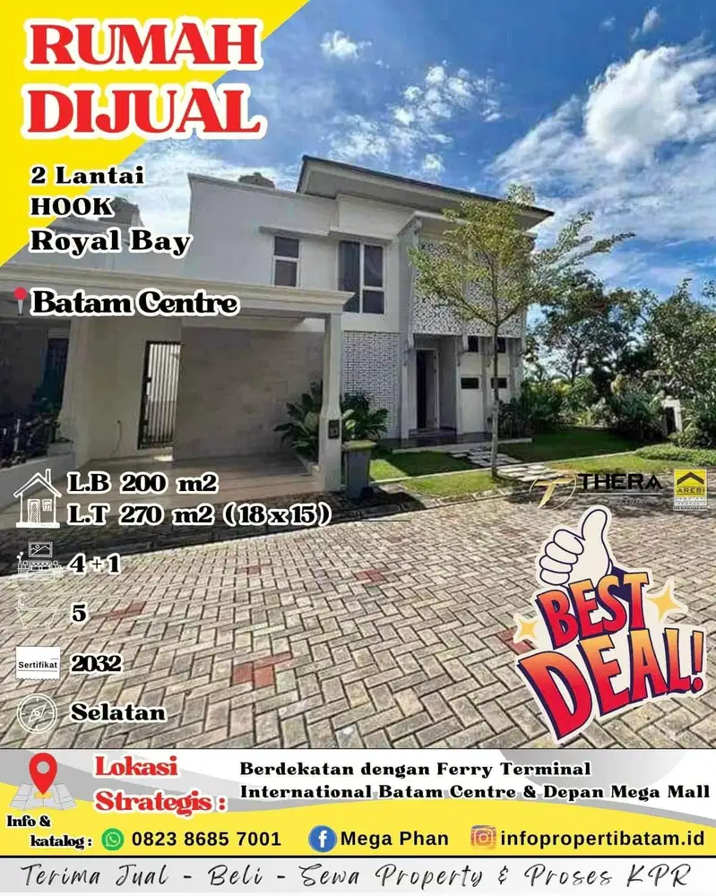 Dijual Rumah Hook 2 Lantai Siap Huni di Royal Bay
