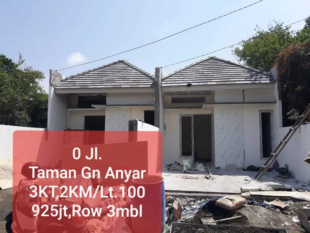 2Unit Jejer Rumah Baru Progress Finishing di Taman Gunung Anyar, Sby